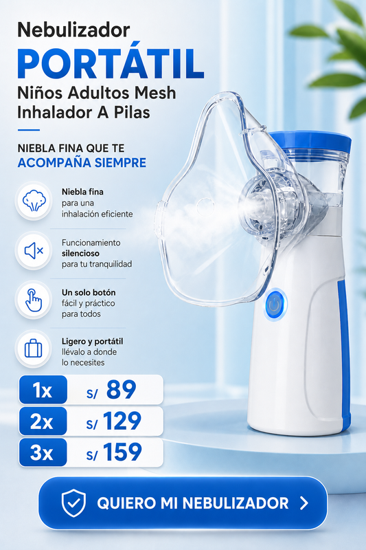 Nebulizador Portátil Mesh | Inhalador Silencioso para Niños y Adultos