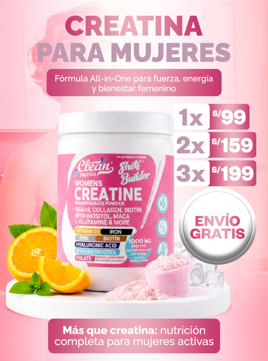 Creatina para Mujeres All-in-One | Energía, Fuerza y Bienestar Femenino