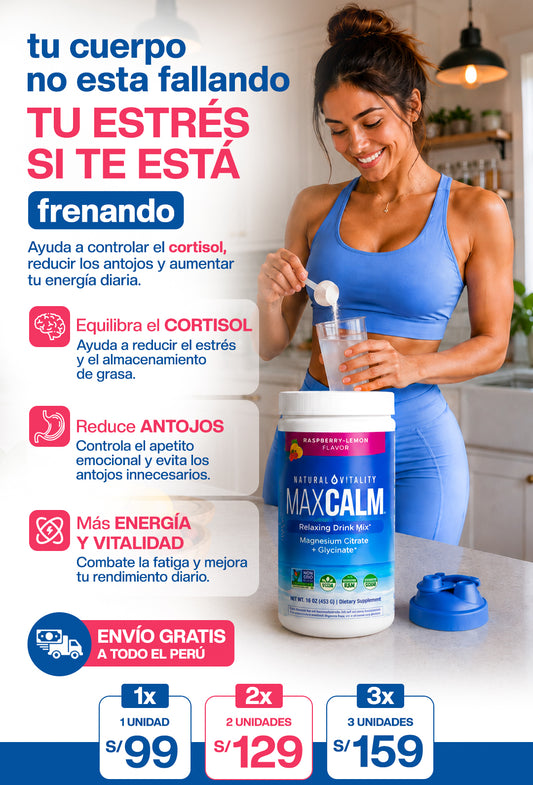MaxCalm Magnesio Relax Raspberry Lemon 453g – Bebida en Polvo para Bienestar Diario