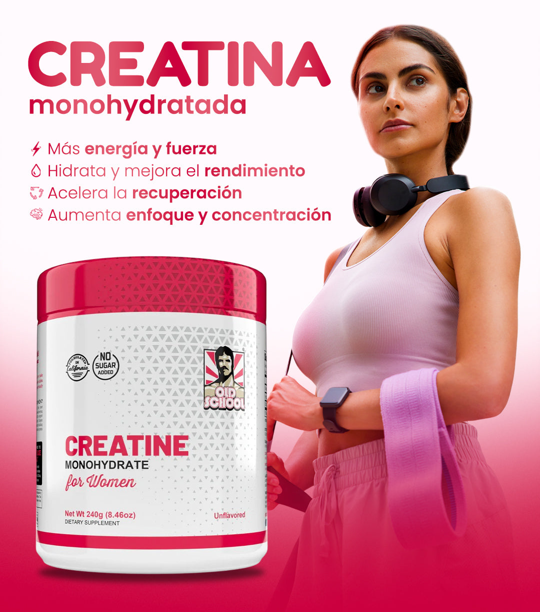 💖 Old School Creatine for Women – Energía, fuerza y tonificación sin límites