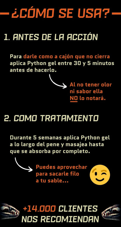 Python Gel - Para el Miembro Masculino 100% Efectivo