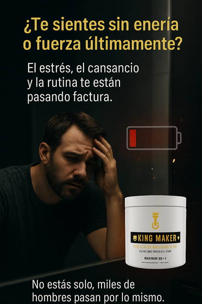 👑 KING MAKER – Potenciador Masculino 13 en 1 ¿Listo para recuperar tu energía y volver a sentirte en control? 👑