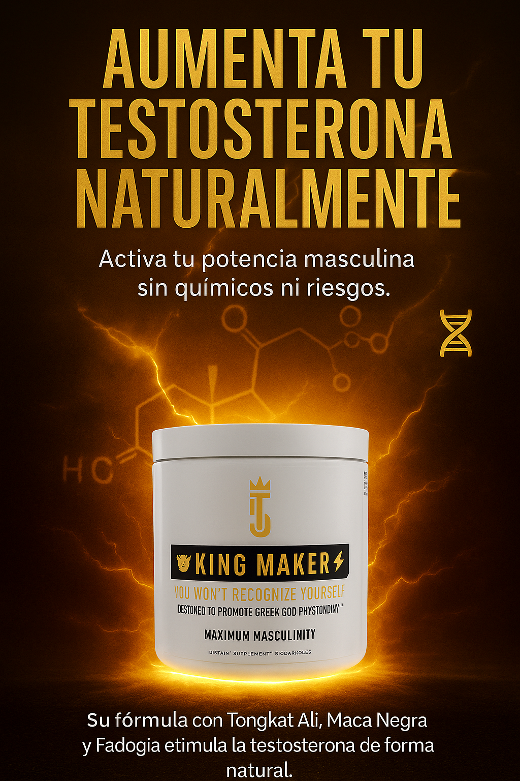 👑 KING MAKER – Potenciador Masculino 13 en 1 ¿Listo para recuperar tu energía y volver a sentirte en control? 👑