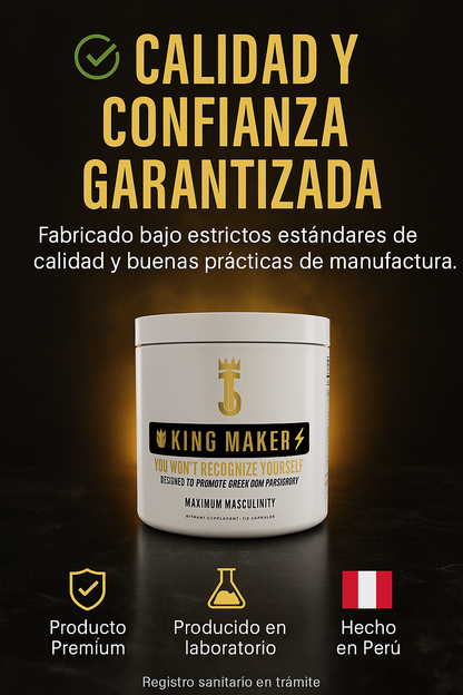 👑 KING MAKER – Potenciador Masculino 13 en 1 ¿Listo para recuperar tu energía y volver a sentirte en control? 👑